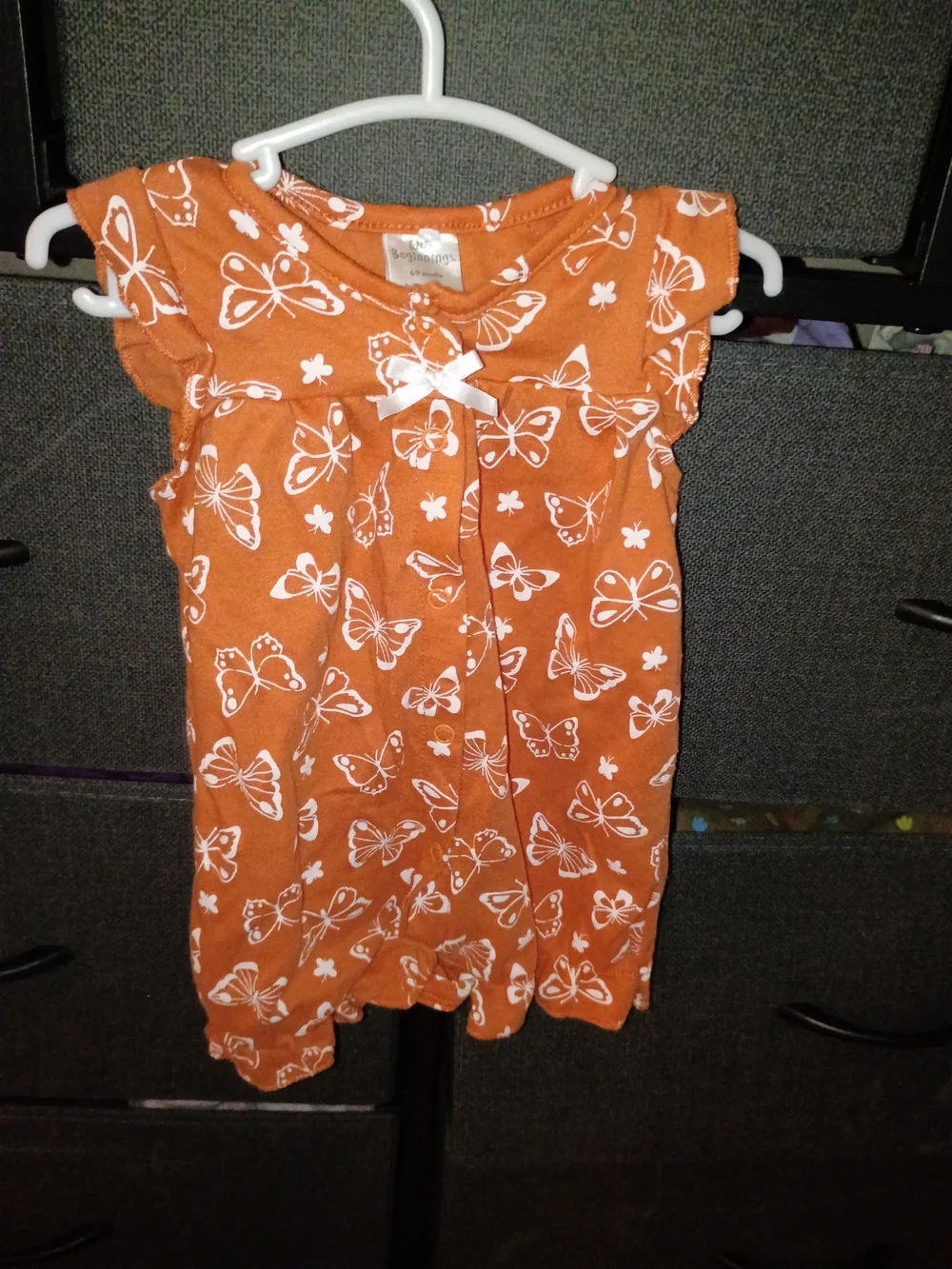 Carter's Orange Butterfly Print One-Piece Bodysuit